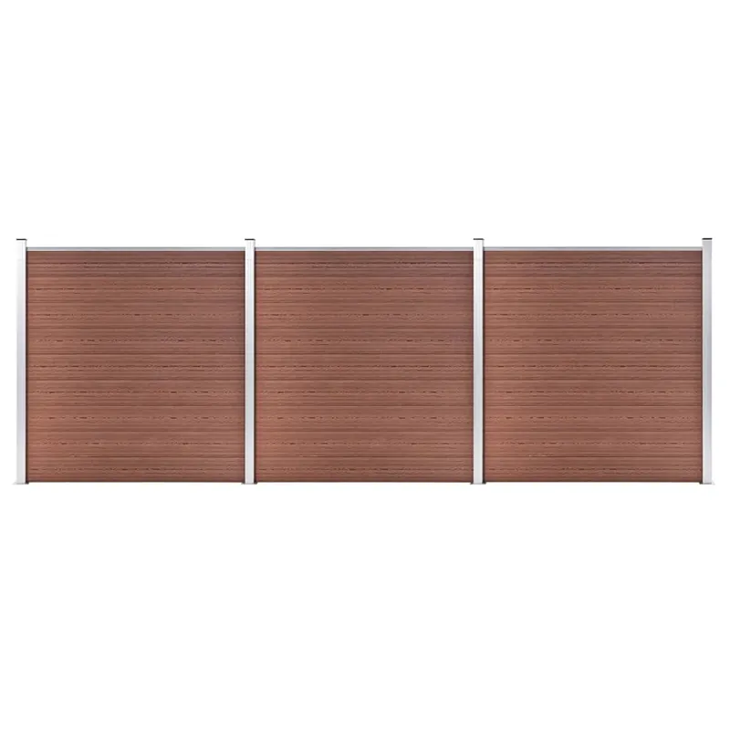 vidaXL Recinzione da Giardino in WPC 526x186 cm Marrone Flitsaanbieding