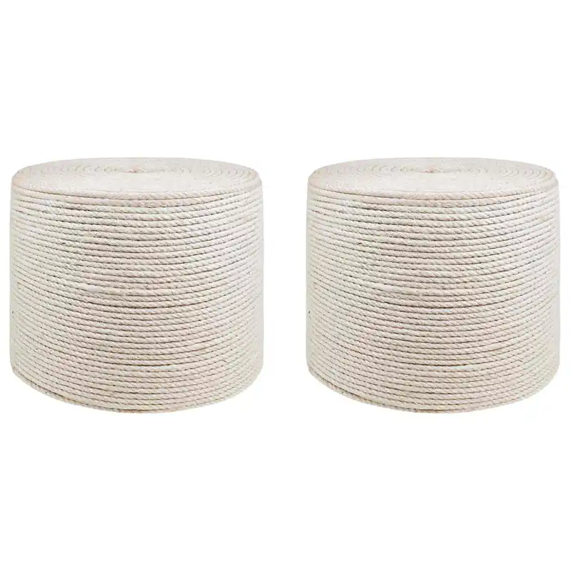 vidaXL Spago in juta 2 pcs 2 Bianco 100% juta Tossa Lage Prijs