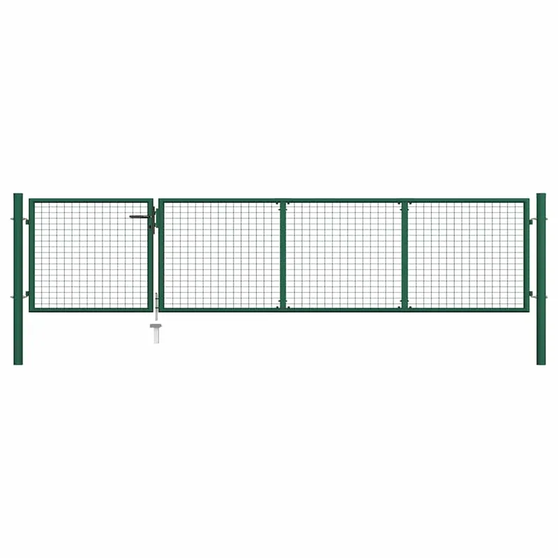 vidaXL Cancello da Giardino in Acciaio 350x75 cm Verde Actieprijs