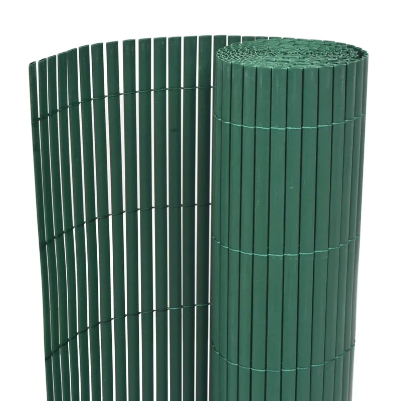 vidaXL Recinzione da Giardino a Doppio Lato in PVC 90x300 cm Verde Beperkte Voorraad