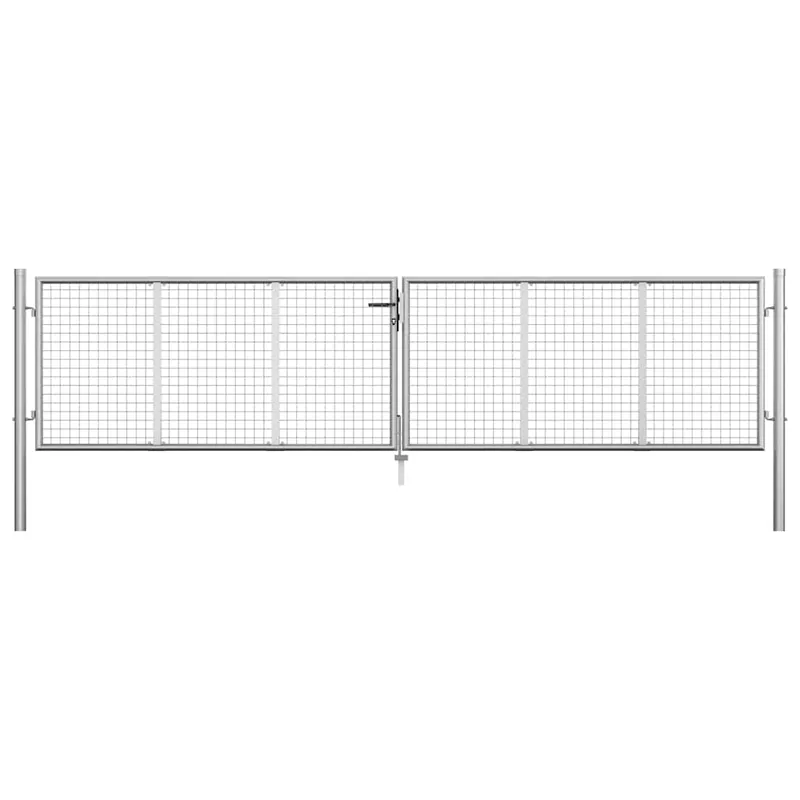 Hete Deal vidaXL Cancello da Giardino in Acciaio Zincato 400x75 cm Argento