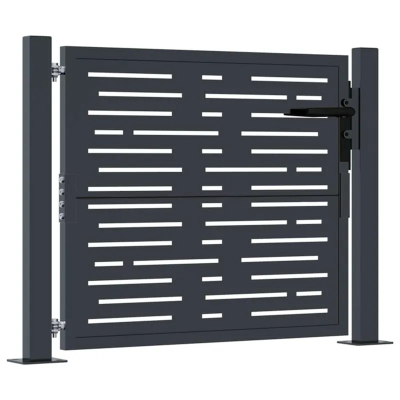 Voordeelprijs vidaXL Cancello da giardino antracite 100x75 cm in acciaio design quadrato