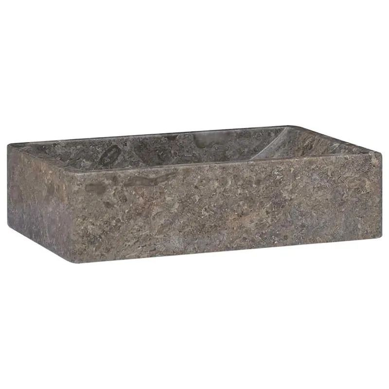 vidaXL Lavello 45x30x12 cm Marmo Lucido Grigio Direct Verzonden