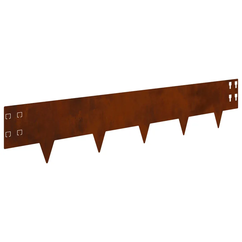 Alleen Vandaag vidaXL Bordura per Prato 50 pcs 100 x 20 cm Acciaio Ruggine