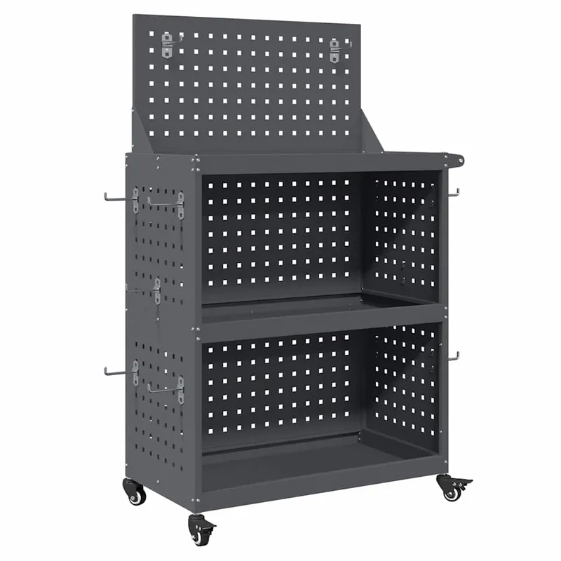 Beperkt Aanbod vidaXL Carrello per Attrezzi con ruota Antracite 65 x 35 x 111 cm