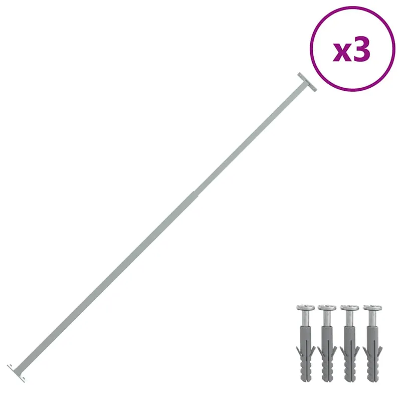 Superprijs vidaXL Barre di Sicurezza per Finestra Regolabili 3 pz 710-1200 mm