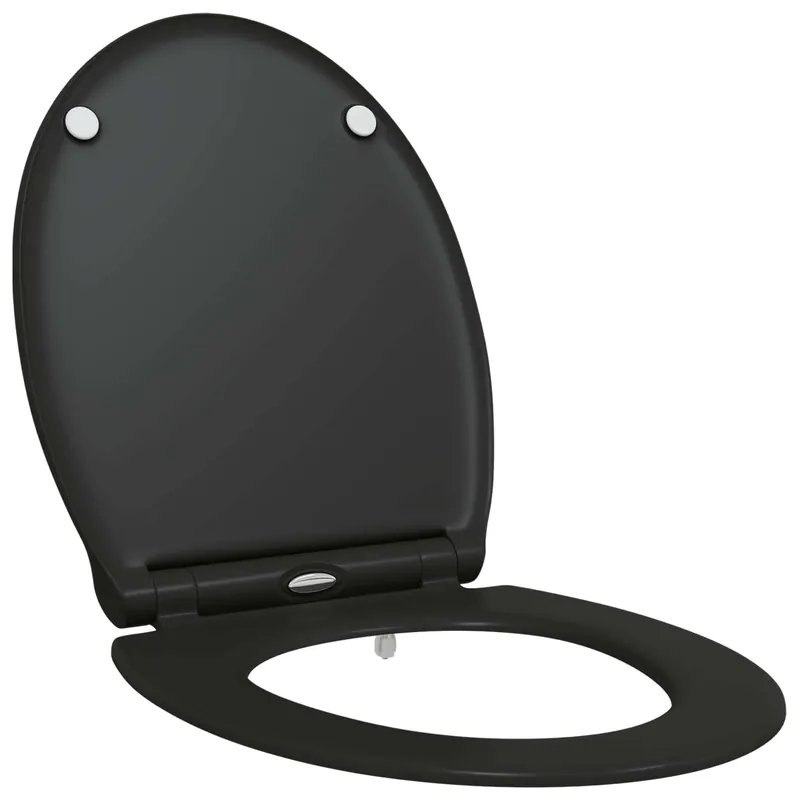Favoriet vidaXL Sedile del WC Nero 45,5 x 37,5 x 3,8 cm Duroplast