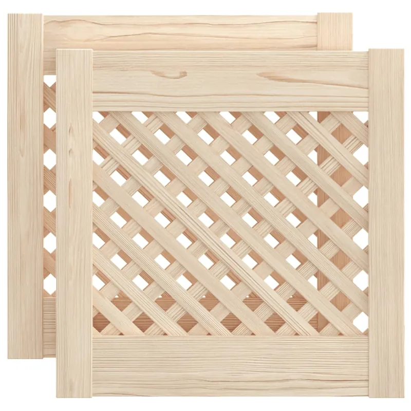vidaXL Ante con Design a Reticolo 2 pz 39,5x39,5 cm in Legno di Pino Laatste Kans