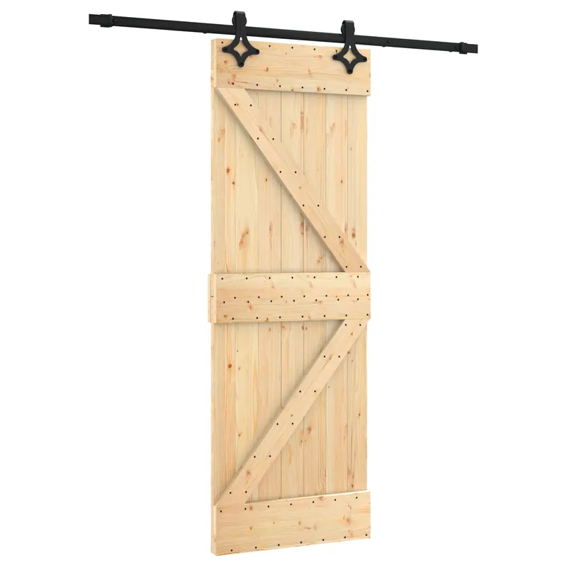vidaXL Porta scorrevole Naturale e Nero 70 x 210 cm Gratis Retour