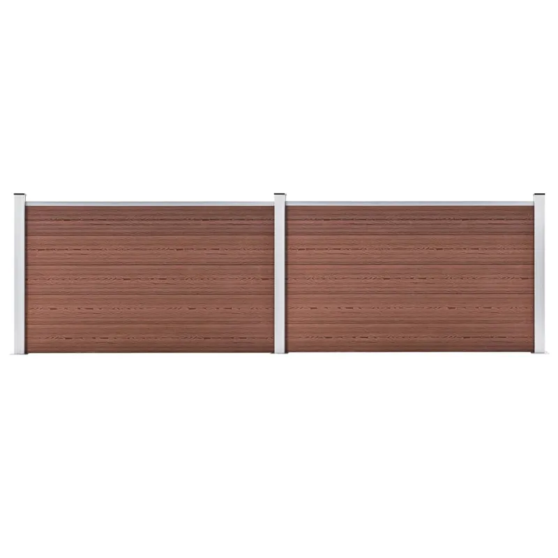 vidaXL Pannello di Recinzione in WPC 353x106 cm Marrone Gecertificeerd