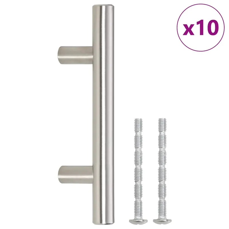 vidaXL Maniglie per Mobili 10pz Argento 64mm in Acciaio Inox Actieprijs