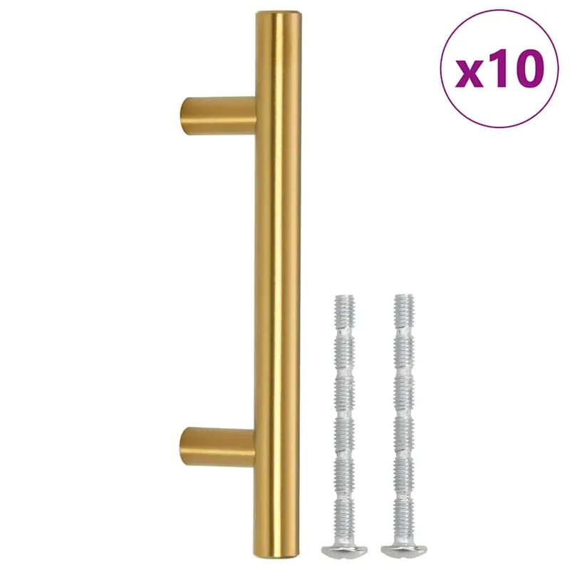 vidaXL Maniglie per Mobili 10pz Oro 64mm in Acciaio Inox Gecertificeerd