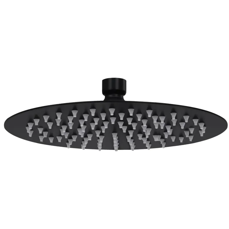 Express Levering vidaXL Testa Doccia a Pioggia in Acciaio Inox 20 cm Rotonda Nera