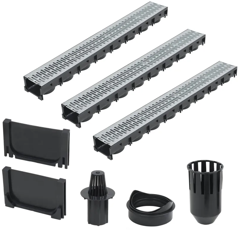 Shop Nu vidaXL Canalette di Drenaggio 3 pz Acciaio Zincato 3 m