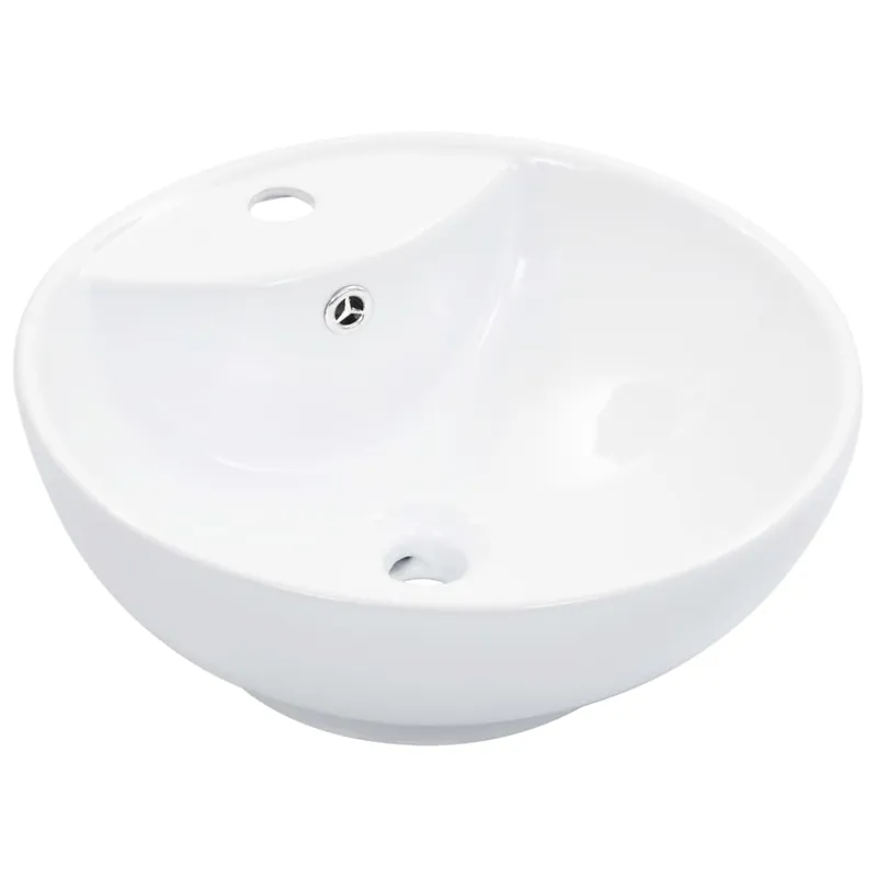 Actieprijs vidaXL Lavandino con Troppopieno 46,5x18 cm in Ceramica Bianco