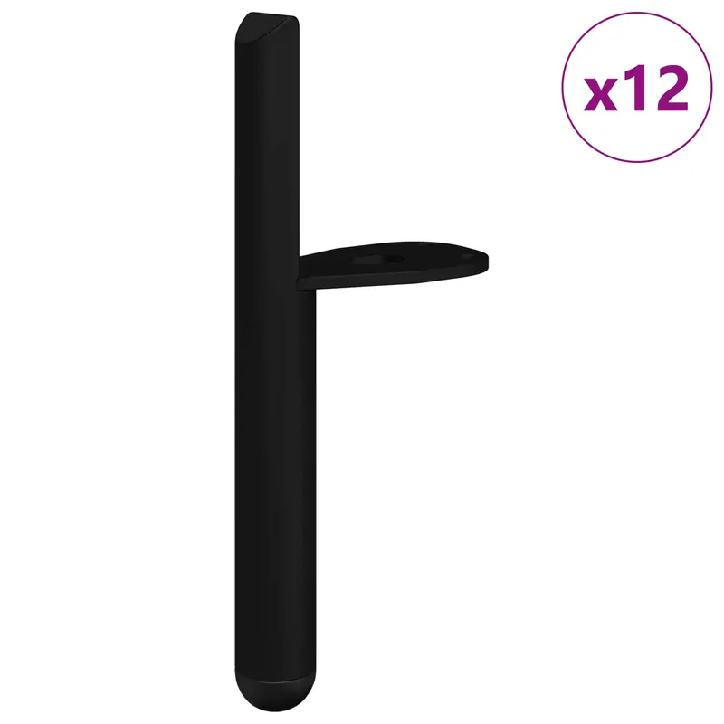 Korting vidaXL Piedini per mobili 12 pcs Nero 66 x 36 x 160 mm Ferro
