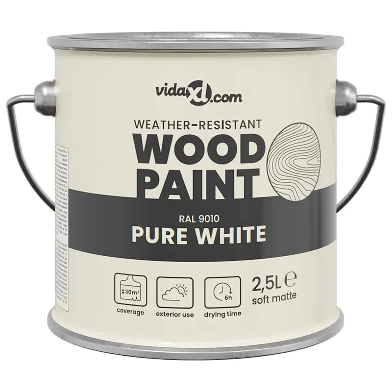 Nu Kopen vidaXL Vernice per legno Bianco 2,5 L Stampa da parete