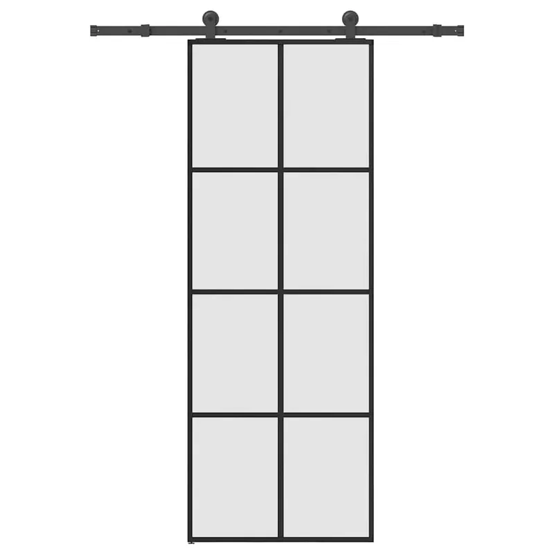vidaXL Porta Scorrevole con Ferramenta 76x205cm Vetro ESG Alluminio Gecertificeerd