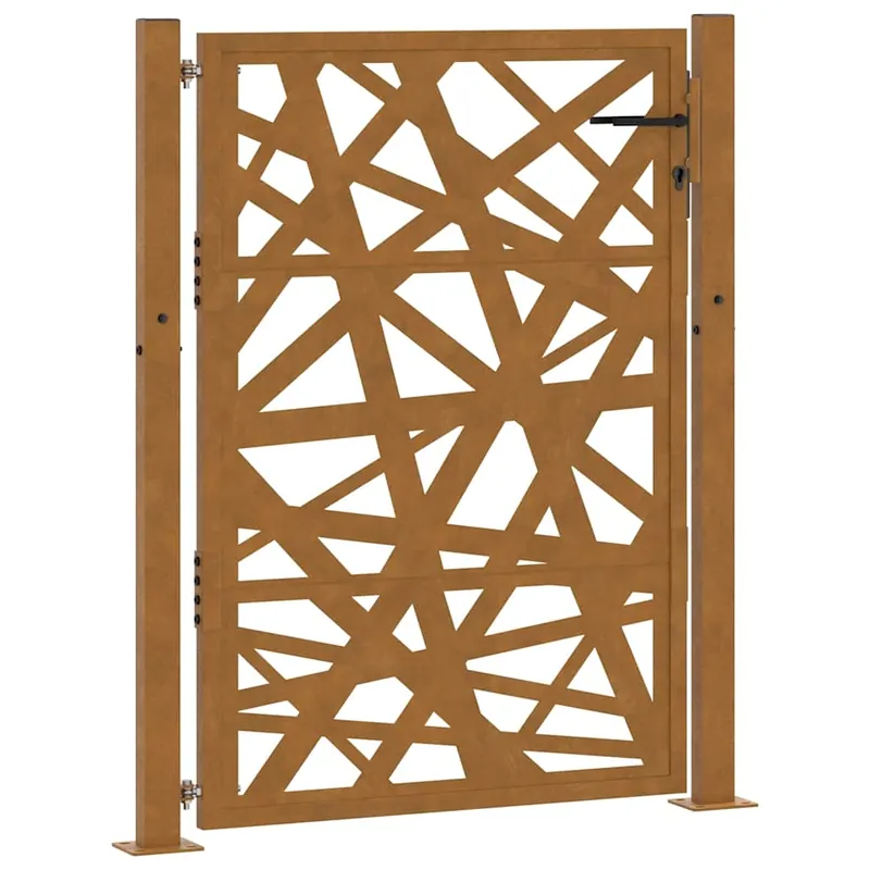 vidaXL Cancello da giardino 100x125 cm in acciaio corten design leggero Alleen Vandaag