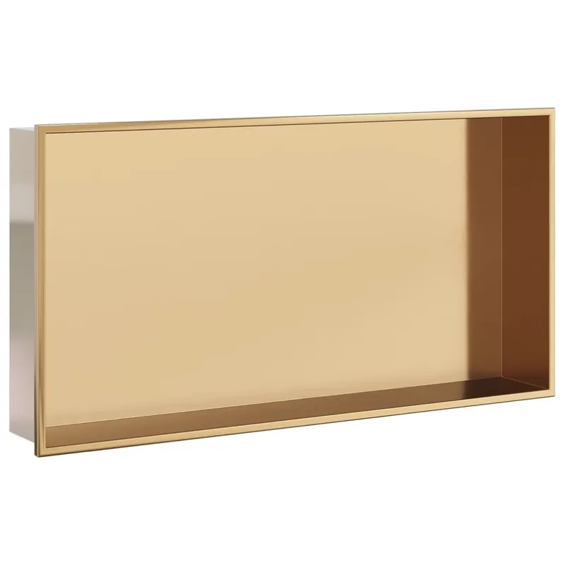 Exclusieve Aanbieding vidaXL Nicchia per Doccia Oro Spazzolato 62x32x9cm in Acciaio Inox