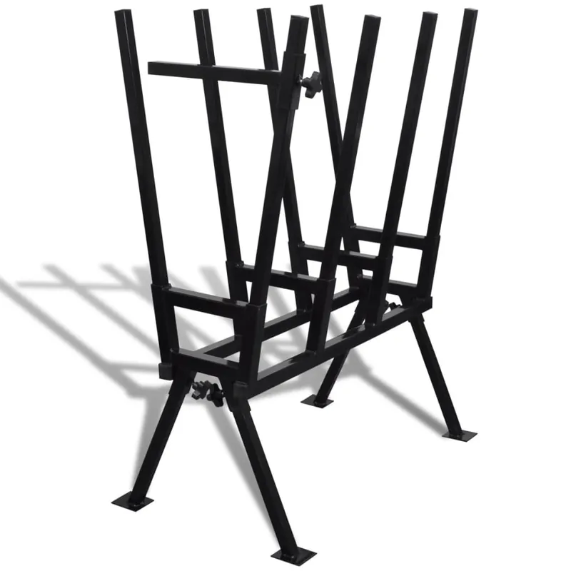 vidaXL Cavalletto Verniciato a Polvere Nero per Segare Legno Flitsaanbieding