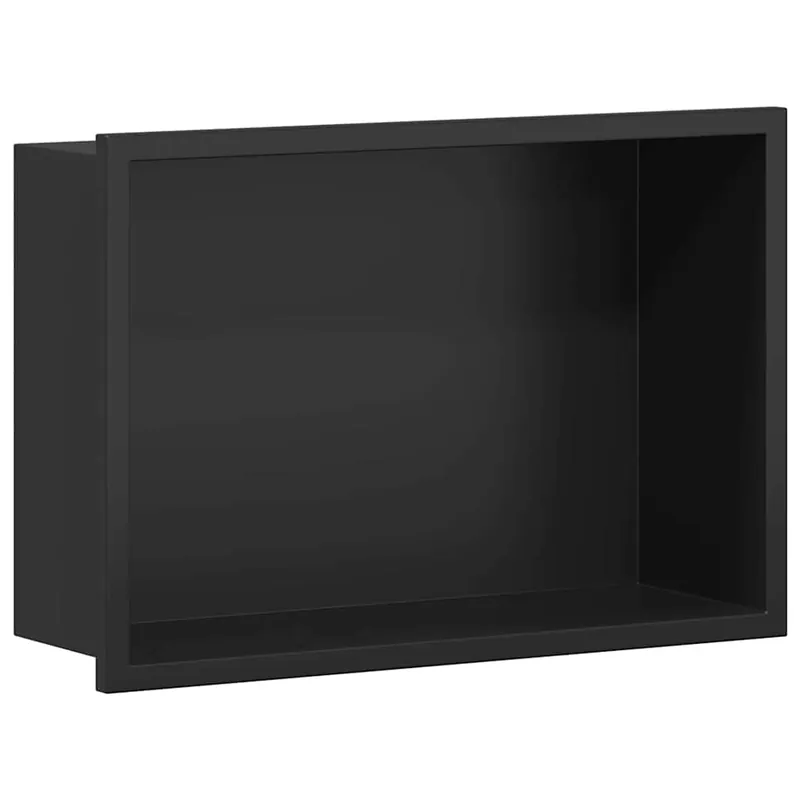 vidaXL Nicchia per doccia Nero 30 x 20 x 9,5 cm Acciaio inossidabile Hete Deal