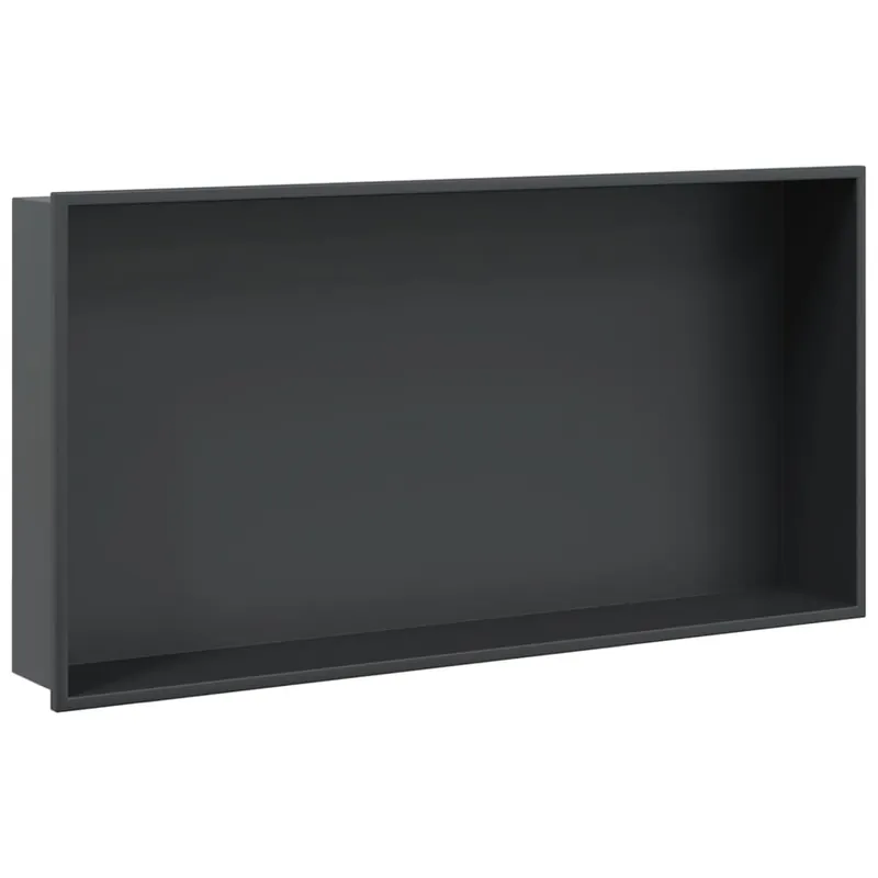 Tijdelijk Beschikbaar vidaXL Nicchia per Doccia Nero Opaco 62x32x9cm in Acciaio Inox