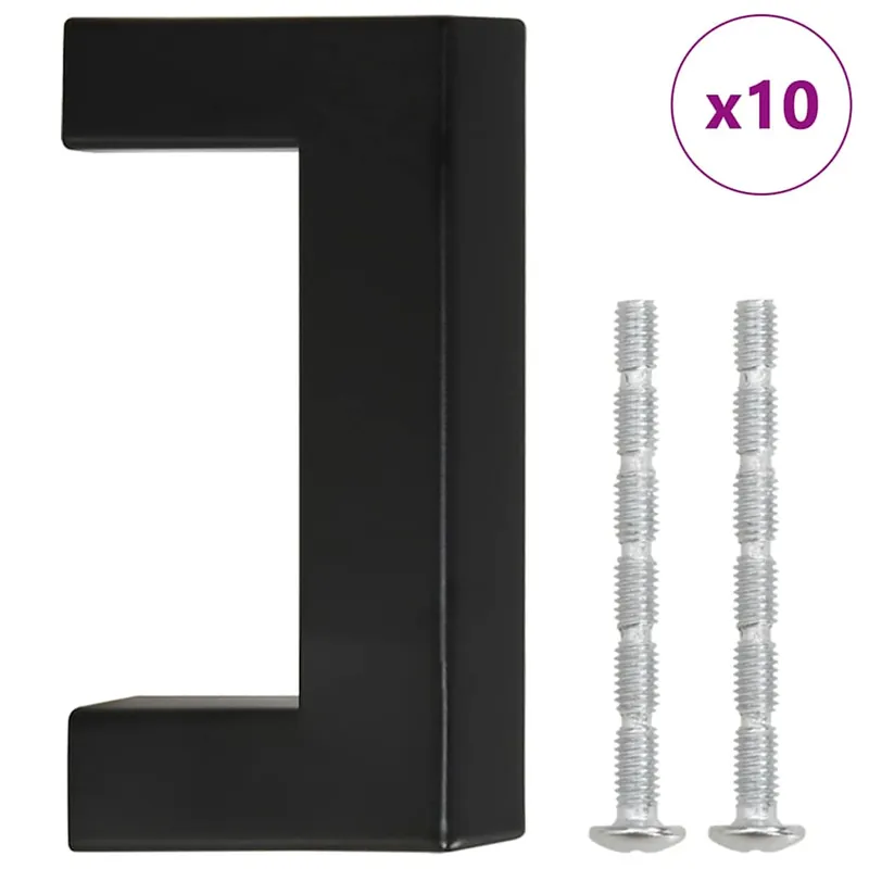 Veilige Betaling vidaXL Maniglie per Mobili 10pz Nere 64mm in Acciaio Inox