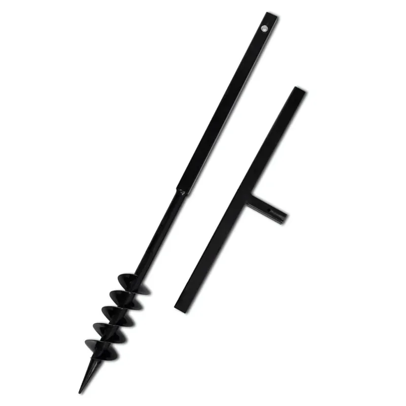 vidaXL Trapano da Terra Punta Coclea 80 mm Due Spirali Acciaio Nero Dagaanbieding