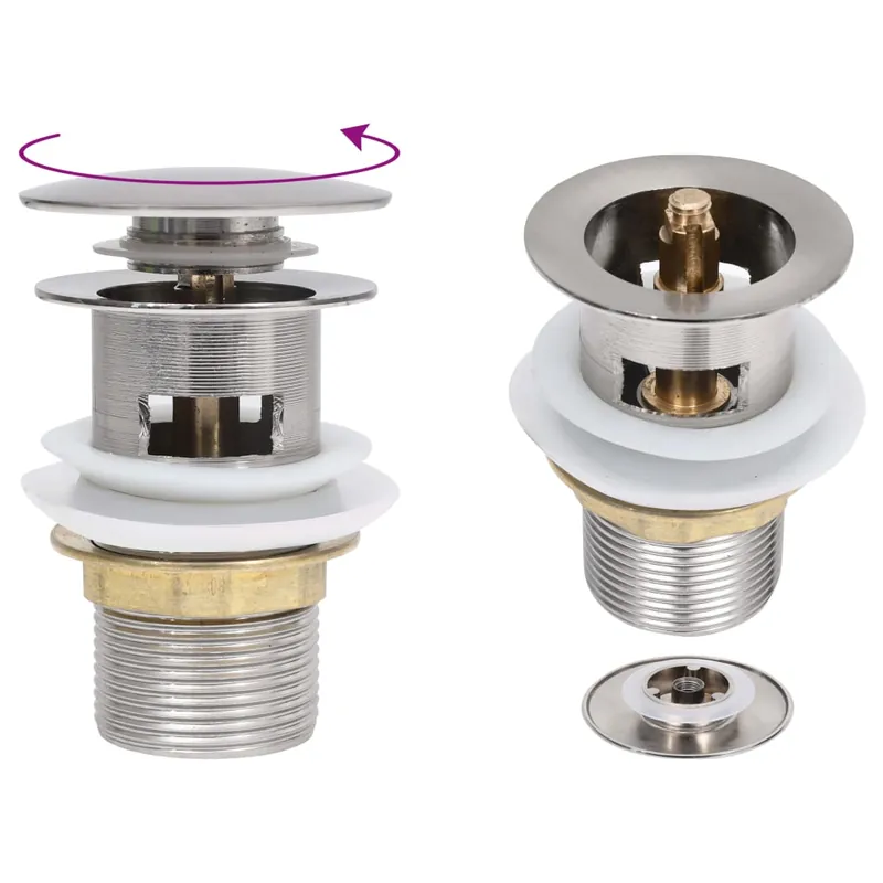 Fabrieksprijs vidaXL Scarico a Pressione Funzione Troppopieno Argento 6,4x6,4x9,1 cm