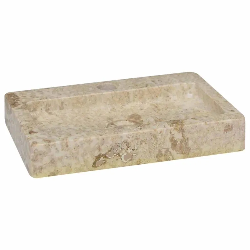 vidaXL Lavello a Parete Crema 38x24x6,5 cm in Marmo Lage Prijs