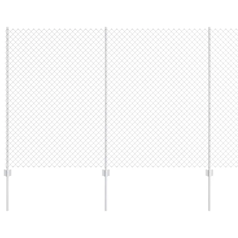 Laatste Versie vidaXL Recinzione a maglie con palo 10 x 1,5 m Acciaio zincato Argento