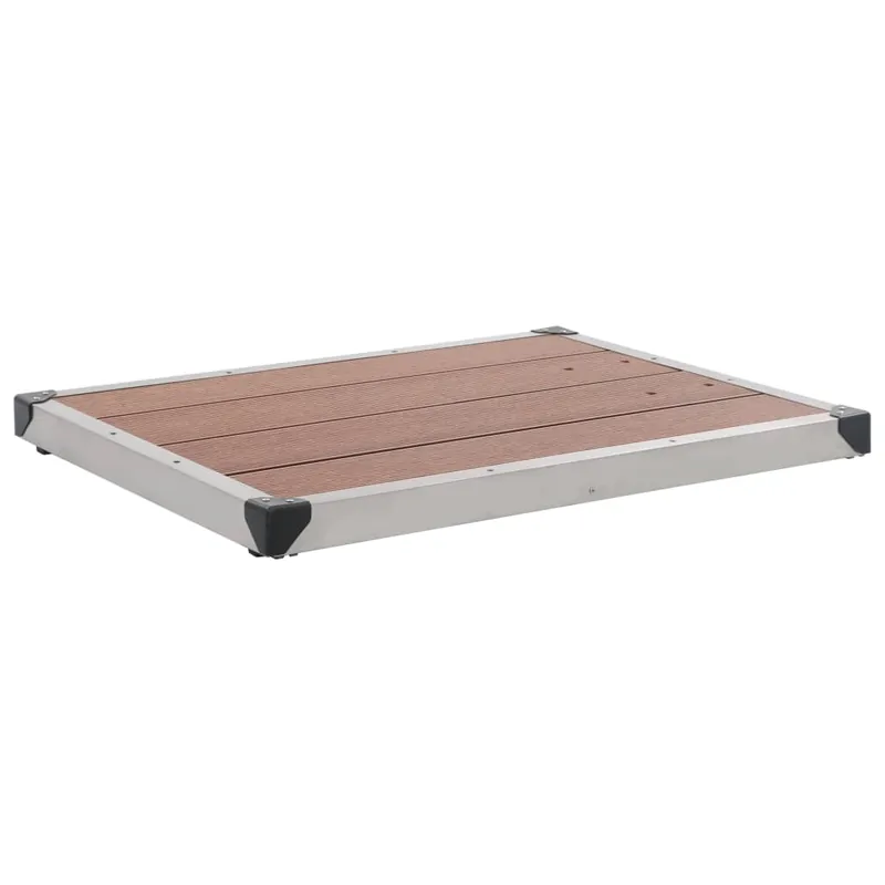 Exclusieve Aanbieding vidaXL Piatto Doccia da Esterni in Acciaio Inox WPC 80x62 cm Marrone