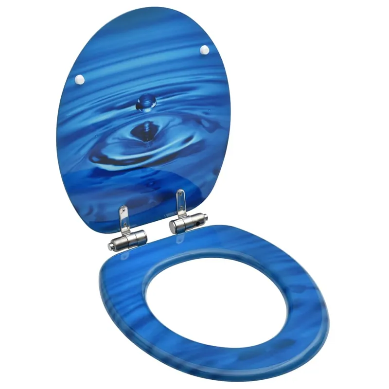 vidaXL Tavoletta WC a Chiusura Ammortizzata in MDF Blu Goccia d‘Acqua Actieprijs
