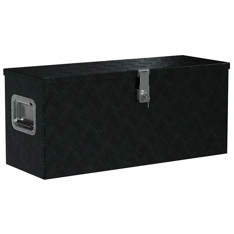 Must-Have vidaXL Cassetta in Alluminio 80x30x35 cm Nera