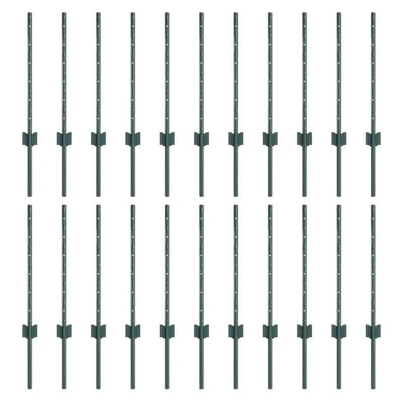 vidaXL Palo per recinzione interrato 22 pz Verde 100 cm Meest Verkocht