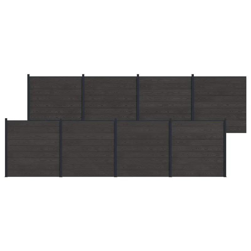 Premium vidaXL Set di Recinzione 8 pcs 1391 x 186 cm WPC e Alluminio Nero