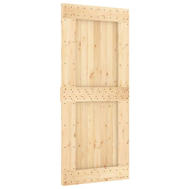 vidaXL Porta scorrevole NARVIK Naturale e Nero 90 x 210 cm (213,5 cm) Exclusieve Aanbieding