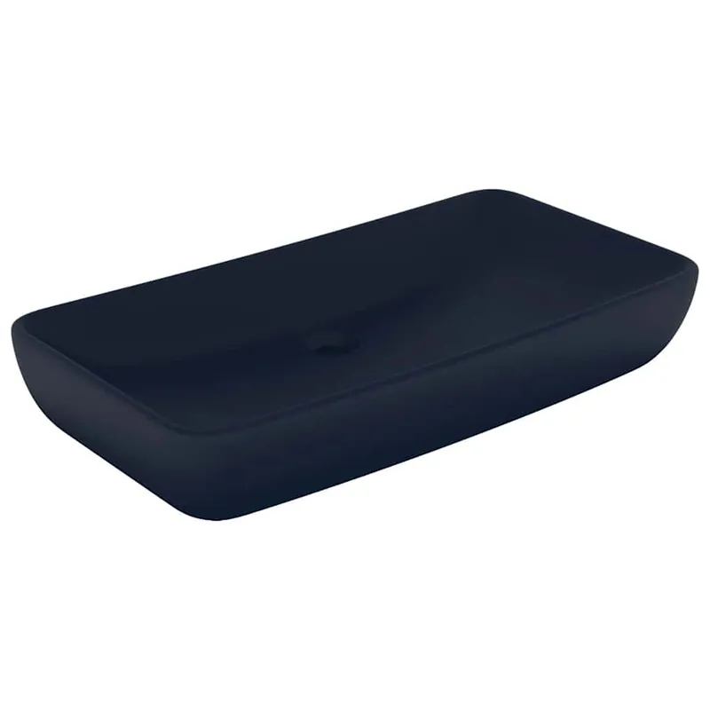 Flitsaanbieding vidaXL Lavabo Lusso Rettangolare Blu Scuro Opaco 71x38 cm in Ceramica
