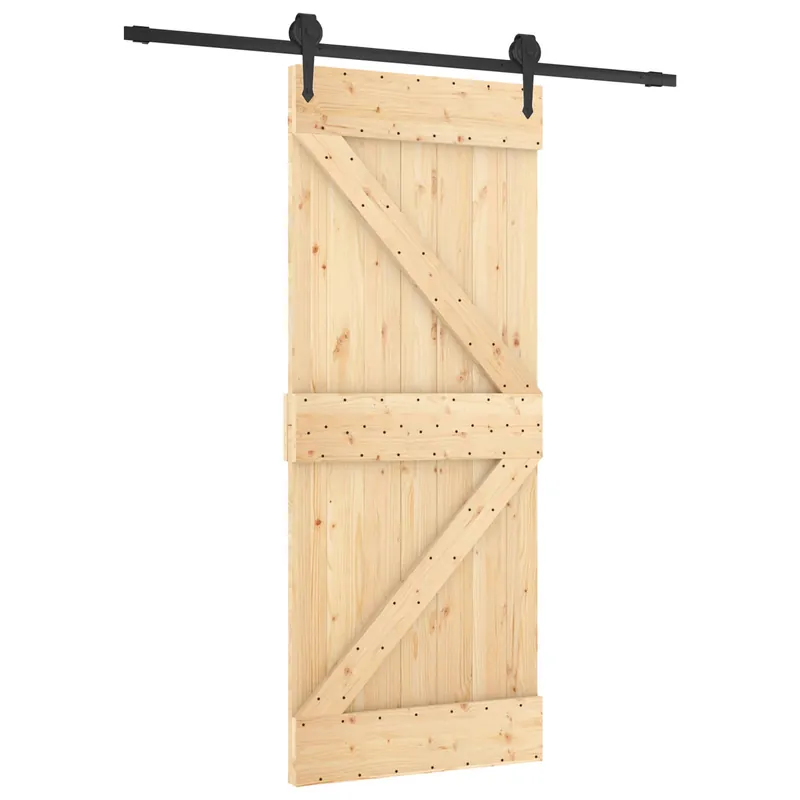 vidaXL Porta scorrevole Naturale e Nero 85 x 210 cm Koop Online