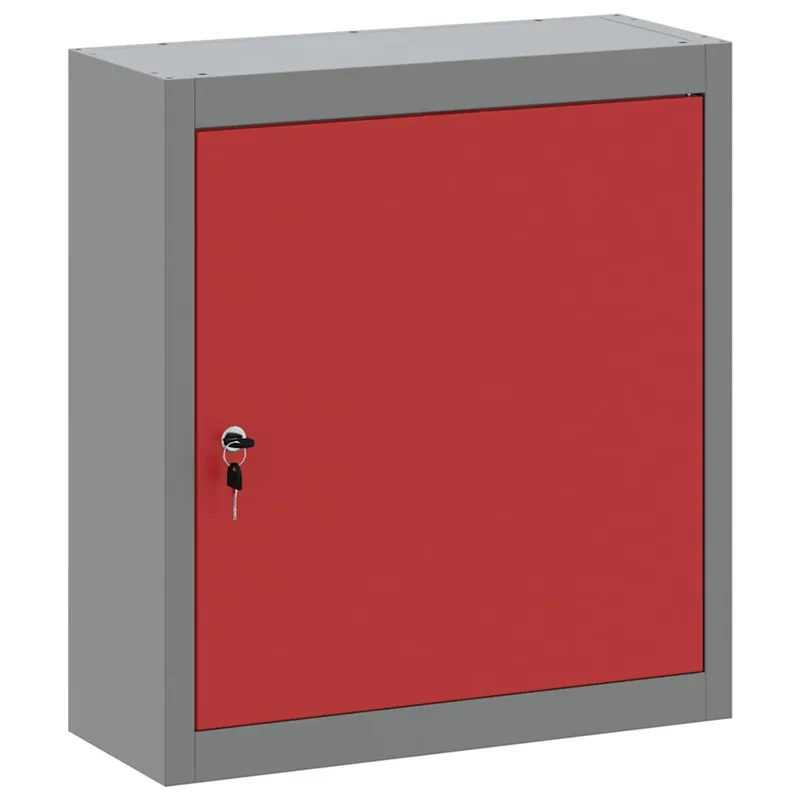 vidaXL Mobile per attrezzi con blocco Rosso e Grigio 50 x 20 x 55 cm Bestel Nu