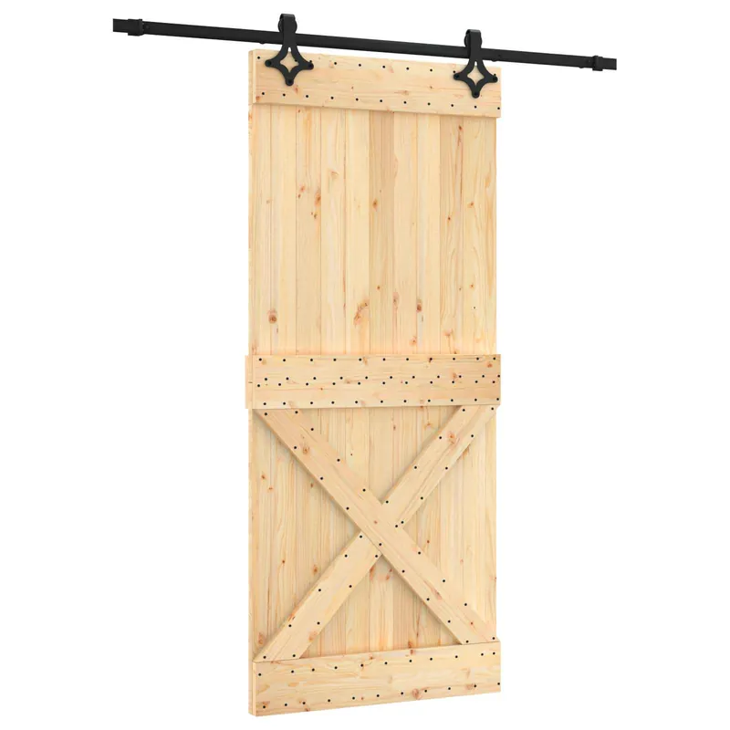 vidaXL Porta scorrevole Naturale e Nero 90 x 210 cm Nieuw