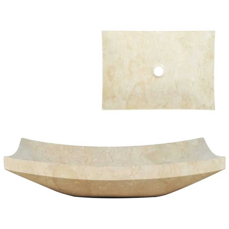 Gecertificeerd vidaXL Lavandino 50x35x12 cm in Marmo Crema