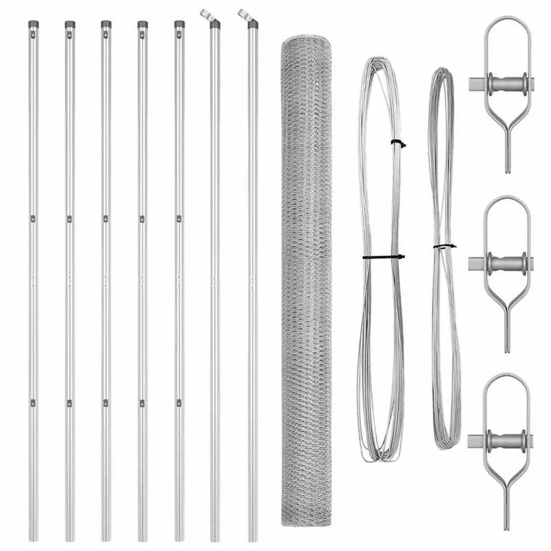 vidaXL Fissaggio a terra esagonale per recinzione 10 x 1,6 m Argento Goedkoop
