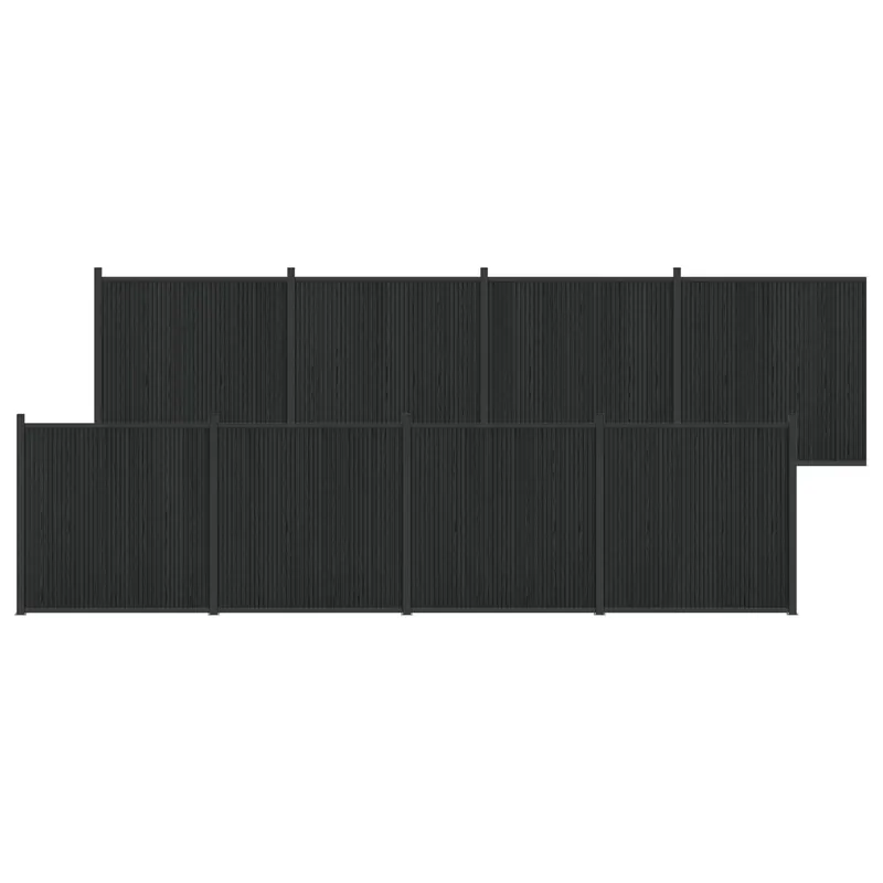 vidaXL Pannello di Recinzione 8 pcs WPC e Alluminio Nero Superprijs