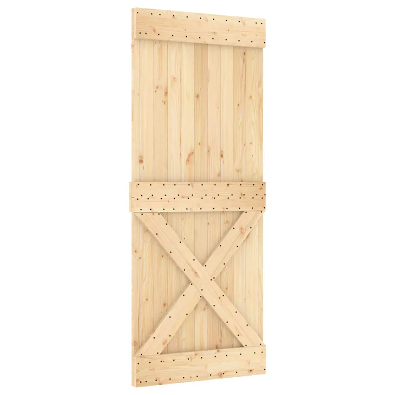 vidaXL Porta scorrevole NARVIK Naturale e Nero 85 x 210 cm (152,5 cm) Veilige Betaling
