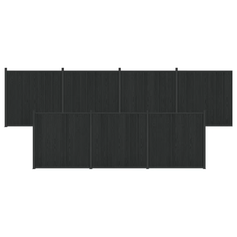 vidaXL Pannello di Recinzione 7 pcs WPC e Alluminio Nero Laatste Versie