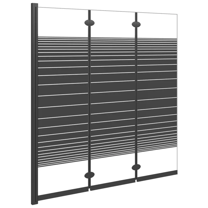vidaXL Box Doccia Pieghevole 3 Pannelli 130x130 cm in ESG Nero Op = Op