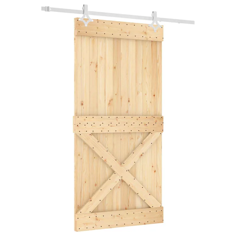 Finale Uitverkoop vidaXL Porta scorrevole Naturale e Bianco 100 x 210 cm