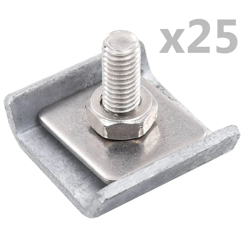 vidaXL Set di Connettori per Griglie 25 pz Argento Alleen Vandaag